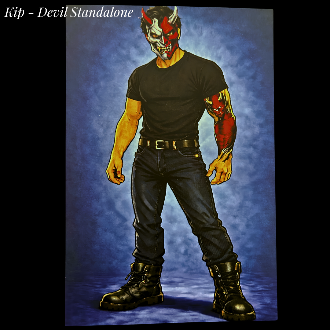 Kip - Devil Standalone - hand-signed character art postcard from the Shadows Universe series - J.A. Owenby