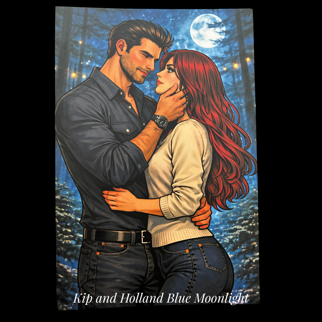 Kip and Holland Blue Moonlight - Hand-signed character art postcard from the Shadows Universe series